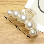 RosaStella 2 Pcs Large Pearl Hair Claw Clips White Hair Clips Thick Long Hair Jaw Clips Clutches Barrettes Hair Accessories for Women