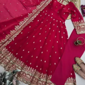 Jay Gopal Tex Women Pure Silk Kurti Pant Dupatta Set
