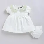 Smart Baby Baby Girls Midi/Knee Length Casual Dress (White, Half Sleeve)