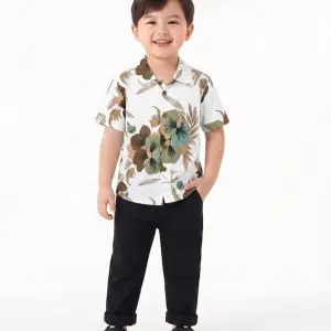 prisha creation Boys Party(Festive) Shirt Pant (White