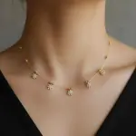 RKB SALES invisible simple chain necklace for women Cubic Zirconia Gold-plated Plated Alloy Necklace