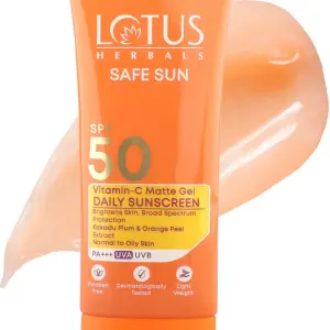 LOTUS HERBALS Sunscreen - SPF 50 PA+++ Safe Sun Vitamin-C MatteGEL Daily Sunscreen (50 g)