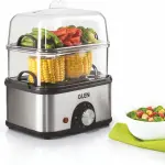 Glen 3 in 1 Electric Multi Cooker Egg Boiler with Extra Layer Rack Steam Cook & Boil 45 Minutes Timer 350W SA3035MCPLUS Egg Cooker (Silver, 16 Eggs)