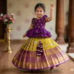 KESRINANDAN EXPRT Girls Lehenga Choli Ethnic Wear Printed Lehenga Choli (Purple, Pack of 1)