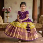 KESRINANDAN EXPRT Girls Lehenga Choli Ethnic Wear Printed Lehenga Choli (Purple, Pack of 1)
