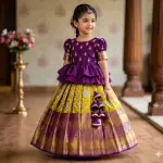 KESRINANDAN EXPRT Girls Lehenga Choli Ethnic Wear Printed Lehenga Choli (Purple, Pack of 1)