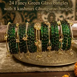 Kashmiri Ghugharoo Glass Bangle Set