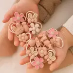 netboys 20 Pcs Cute Band Set for Girls – Cartoon, Bow & Flower Design Hair Accessories Rubber Band (Brown)