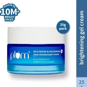 Plum 2% Niacinamide & Rice Water Gel Cream Moisturizer | Oil-free | Brightens skin (25 g)
