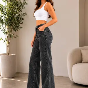 KOTTY Women Straight Fit High Rise Grey Jeans