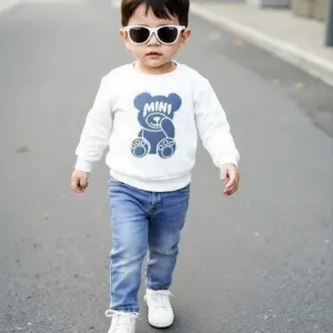 SBSTARBOYZ Boys Casual T-shirt Jeans, Pant (White, Blue, Pack of 1)