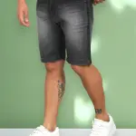 DENIM LOOK Solid Men Denim Dark Grey Denim Shorts