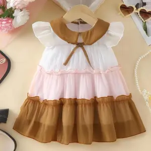 Style Connect Girls Midi/Knee Length Party Dress (Multicolor, Short Sleeve)