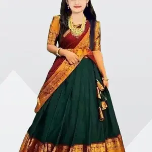 tapovan fashion Indi Girls Lehenga Choli Party Wear Self Design Lehenga, Choli and Dupatta Set (Multicolor, Pack of 1)