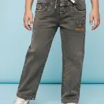 KILLER Boys Straight Fit Mid Rise Grey Jeans
