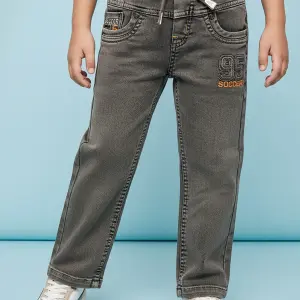 KILLER Boys Straight Fit Mid Rise Grey Jeans