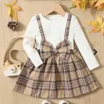 Flanze Girls Midi/Knee Length Party Dress (White, Full Sleeve)