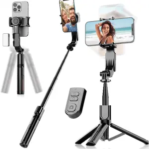 Ultraprolink 3 in 1 Gimbal-Selfie Stick & Extendible Quadripod|With Full Control BT Remote| Single Gimbal for Mobile (290g)