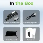 Ultraprolink 3 in 1 Gimbal-Selfie Stick & Extendible Quadripod|With Full Control BT Remote| Single Gimbal for Mobile (290g)