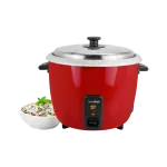 Greenchef Carlo Ace Single Pot Electric Rice Cooker with Steaming Feature (1.8 L, Red)