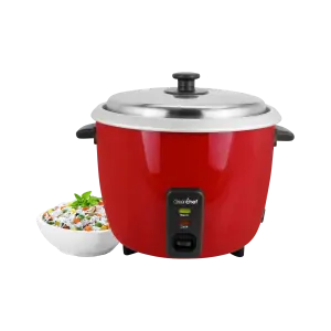 Greenchef Carlo Ace Single Pot Electric Rice Cooker with Steaming Feature (1.8 L, Red)