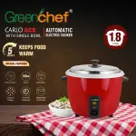 Greenchef Carlo Ace Single Pot Electric Rice Cooker with Steaming Feature (1.8 L, Red)
