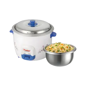 Prestige Atlas Delight Electric Rice Cooker with Steaming Feature (1.8 L, Blue)