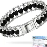 GRATIFY Brass Beads Silver Coated Bracelet