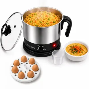 Longway Handy Multi Cooker Electric Kettle (1.5 L, Silver,Black)