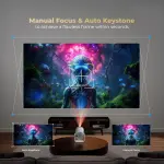 AVIER HY300 1GB/8GB, HD Android 11 Projector WiFi 6/BT 5.0 180° Rotation Auto Keystone (4500 lm / 1 Speaker / Wireless / Remote Controller) Portable Projector