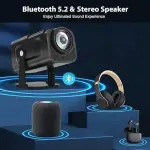 Steepify HY320 Mini 4K Support Native HD Android 11 WiFi 6/BT 5.0 Freestyle Auto Keystone (5000 lm / 1 Speaker / Wireless / Remote Controller) Portable Projecto
