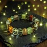 Natural & Original 7 Chakra Stone Pyramid Bracelet (Stretchable) For Men & Women (1 Pc)