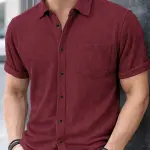 EyeBogler Men Regular Fit Self Design Spread Collar Casual Shirt