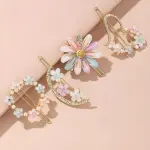 Etnico latest Korean fashion Flower Lock Hair Clip set For Women And Girls Hair Clip (Multicolor)