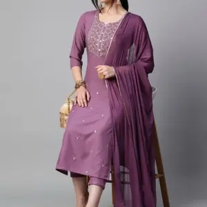Fashtown Women Viscose Rayon Kurti Pant Dupatta Set