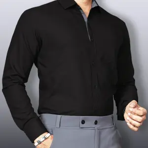 RAFSON Men Regular Fit Solid Mandarin Collar Formal Shirt