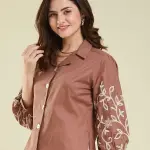 shubhjagriti Women Relaxed Fit Embroidered Casual Shirt