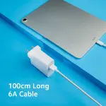 XIAOMI by Mi USB Type C Cable 6 A 1 m TPE BHR6153IN (Compatible with Mobile, Tablet, Laptop, White, One Cable, USB Type A To USB Type C, 120 W)
