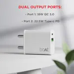 boAt 22.5 W Quick Charge 3 A Wall Charger for Mobile with Detachable Cable (White, Cable Included)
