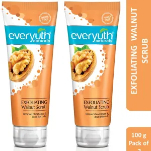 Everyuth Naturals Set Of 2 Exfoliating Walnut Scrub To Remove Blackheads - 100g Each Scrub (200 g)