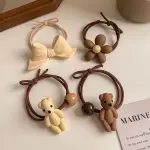 HONEY ACCESSORIES 7Pcs Flower style Elastic hair Cute Ponytail for girls women Rubber Band (Multicolor)