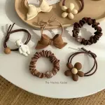 HONEY ACCESSORIES 7Pcs Flower style Elastic hair Cute Ponytail for girls women Rubber Band (Multicolor)
