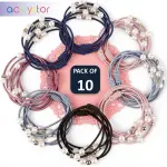 acsrystor Pearl Hair Bands Pack of 10 Rubber Band (Multicolor)