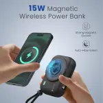 Portronics 10000 mAh 22.5 W Wired & Wireless Compact Pocket Size Power Bank (Black, Lithium Polymer, Fast Charging for Mobile)
