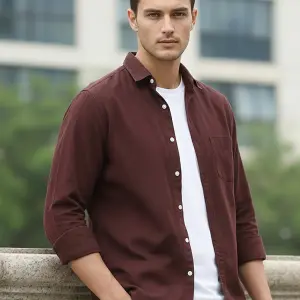 Urbano Fashion Men Regular Fit Solid Spread Collar Casual Shirt