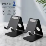LifeLily Aluminum Mobile Phone Stand for Table, Adjustable Desk Holder Pack of 2 Mobile Holde