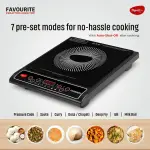 Pigeon 1800 W Induction Cooktop Push Button (Black, Cruise 1800 Watt Induction Cooktop With Crystal Glass,7 Segments LED Display)