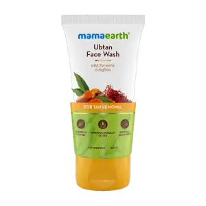 Mamaearth Ubtan Natural For all Skin Types with Turmeric & Saffron for Tan Face Wash (50 ml)