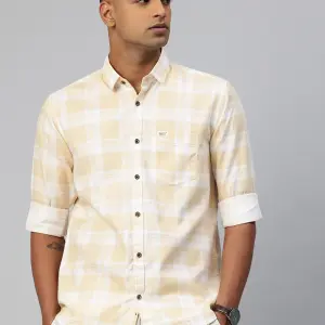 Majestic Man Men Slim Fit Checkered Spread Collar Casual Shirt