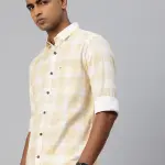 Majestic Man Men Slim Fit Checkered Spread Collar Casual Shirt